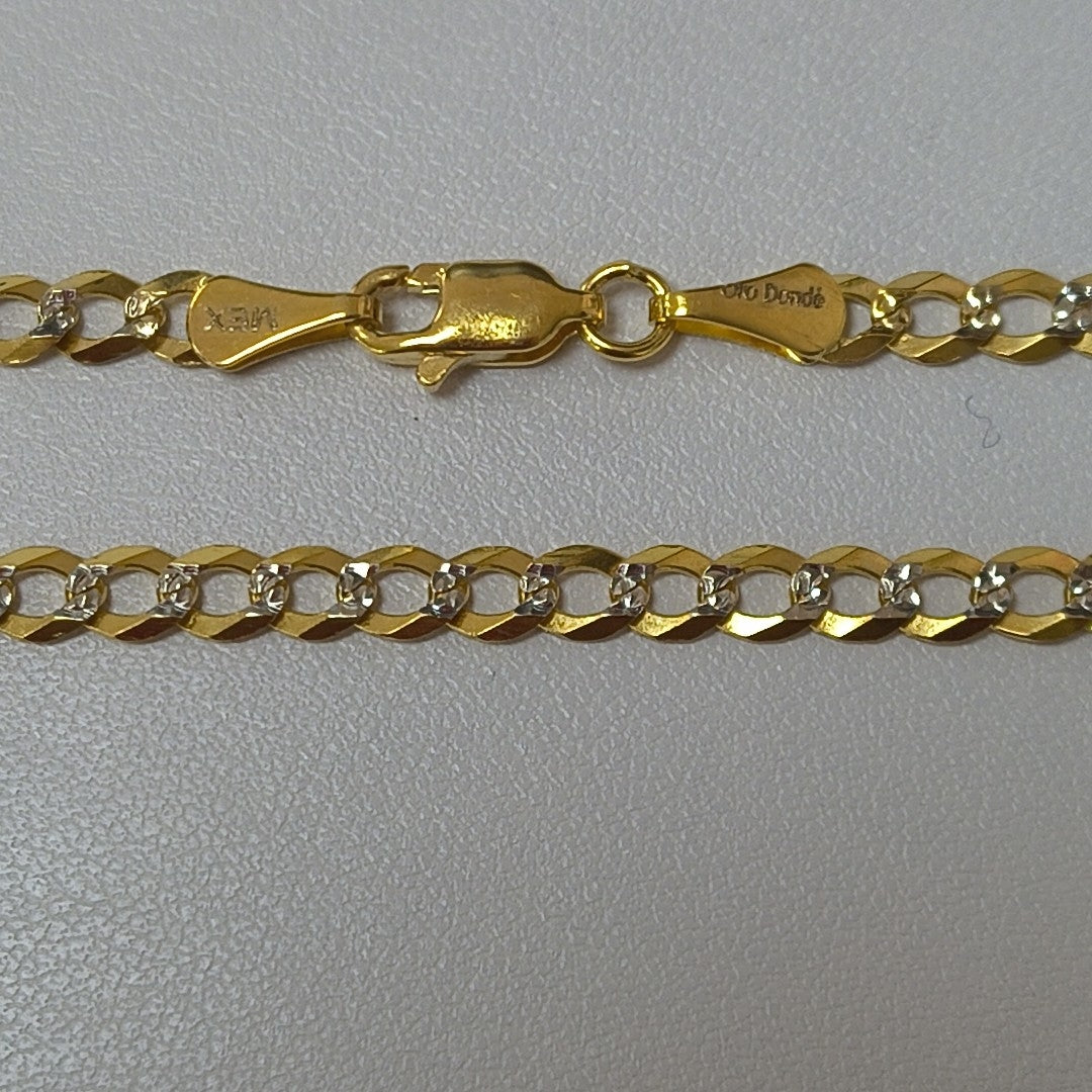 CADENAS BARBADA DIAMANTADA ORO 14K 55 CM 8.9 GR (NUEVO)