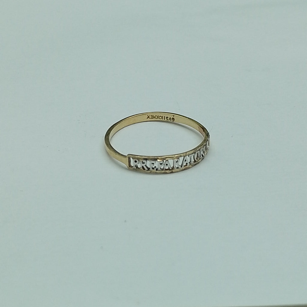 ANILLO DE GRADUACIÓN ORO, RODIADO 10 K 0.9 GRMS (SEMINUEVO)