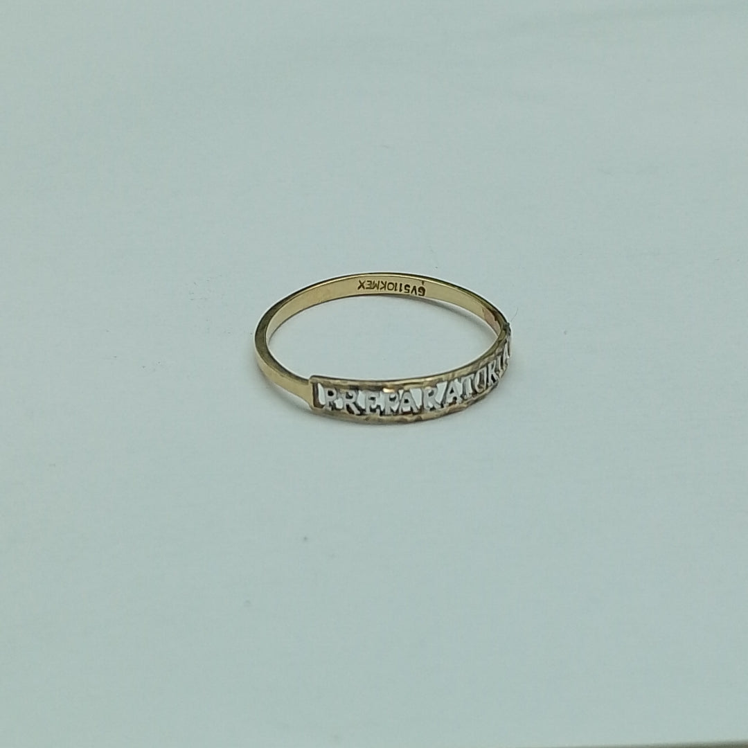 ANILLO DE GRADUACIÓN ORO, RODIADO 10 K 0.9 GRMS (SEMINUEVO)