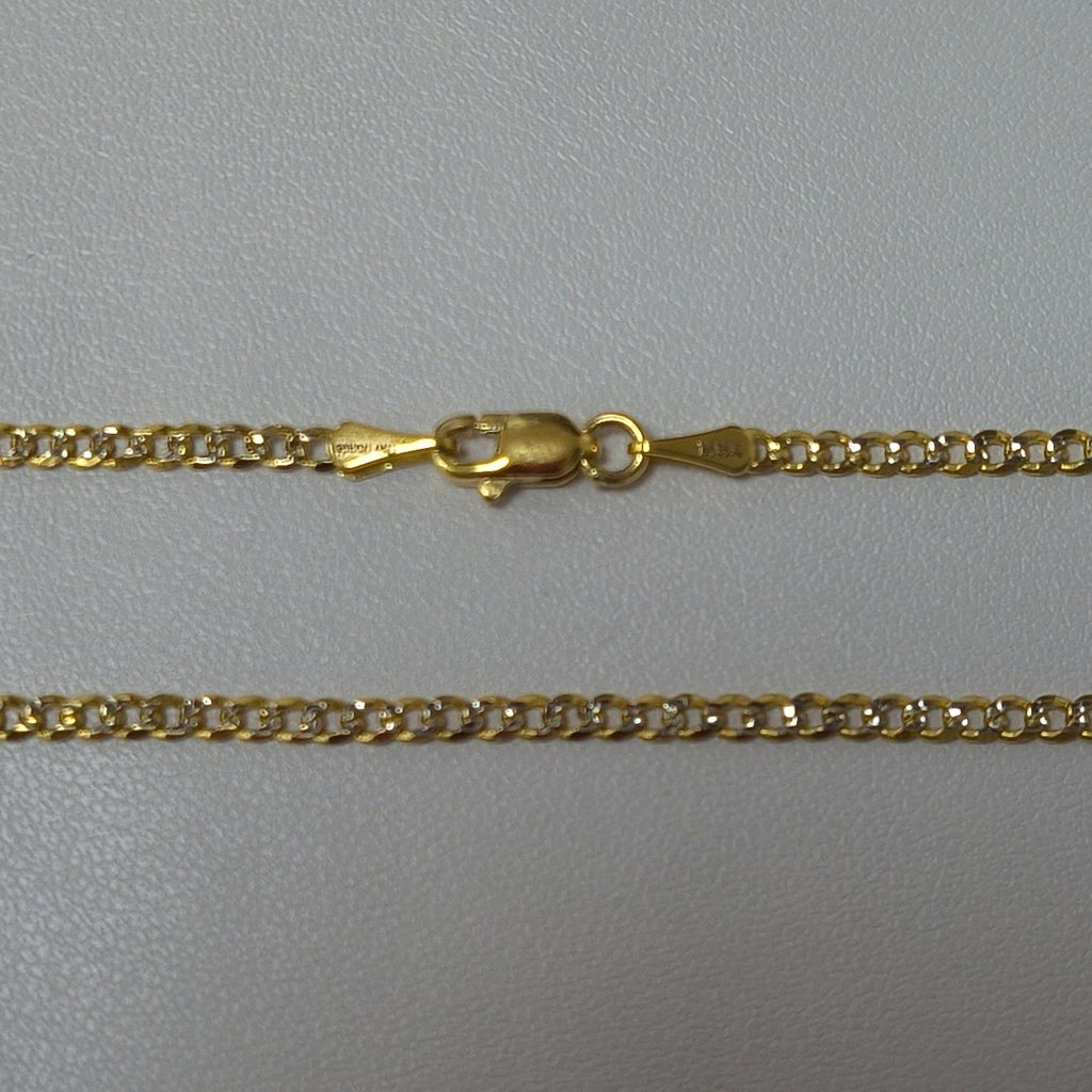 CADENAS BARBADA DIAMANTADA ORO 14K 55 CM 5.7 GR (NUEVO)