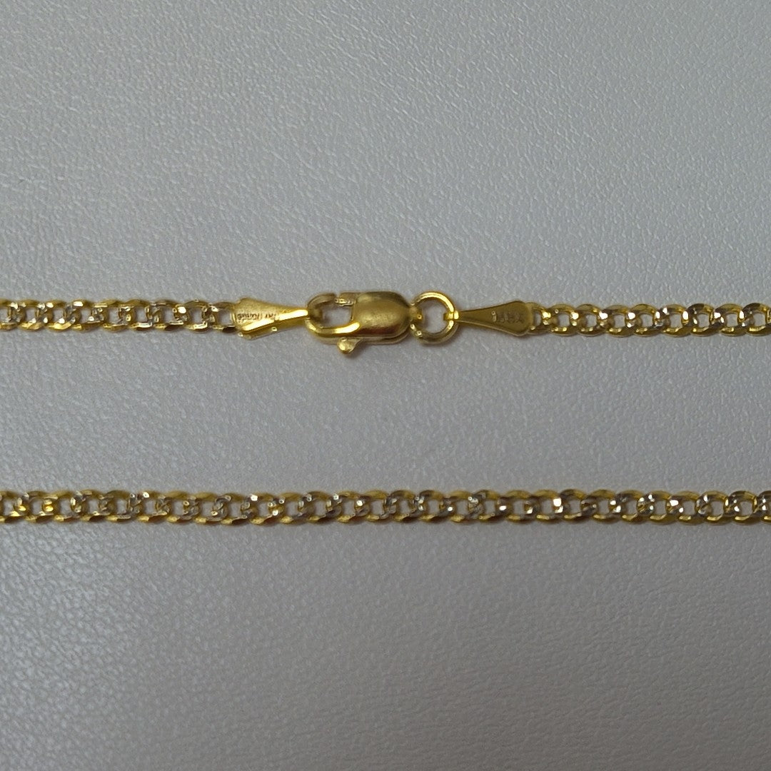 CADENAS BARBADA DIAMANTADA ORO 14K 55 CM 5.7 GR (NUEVO)
