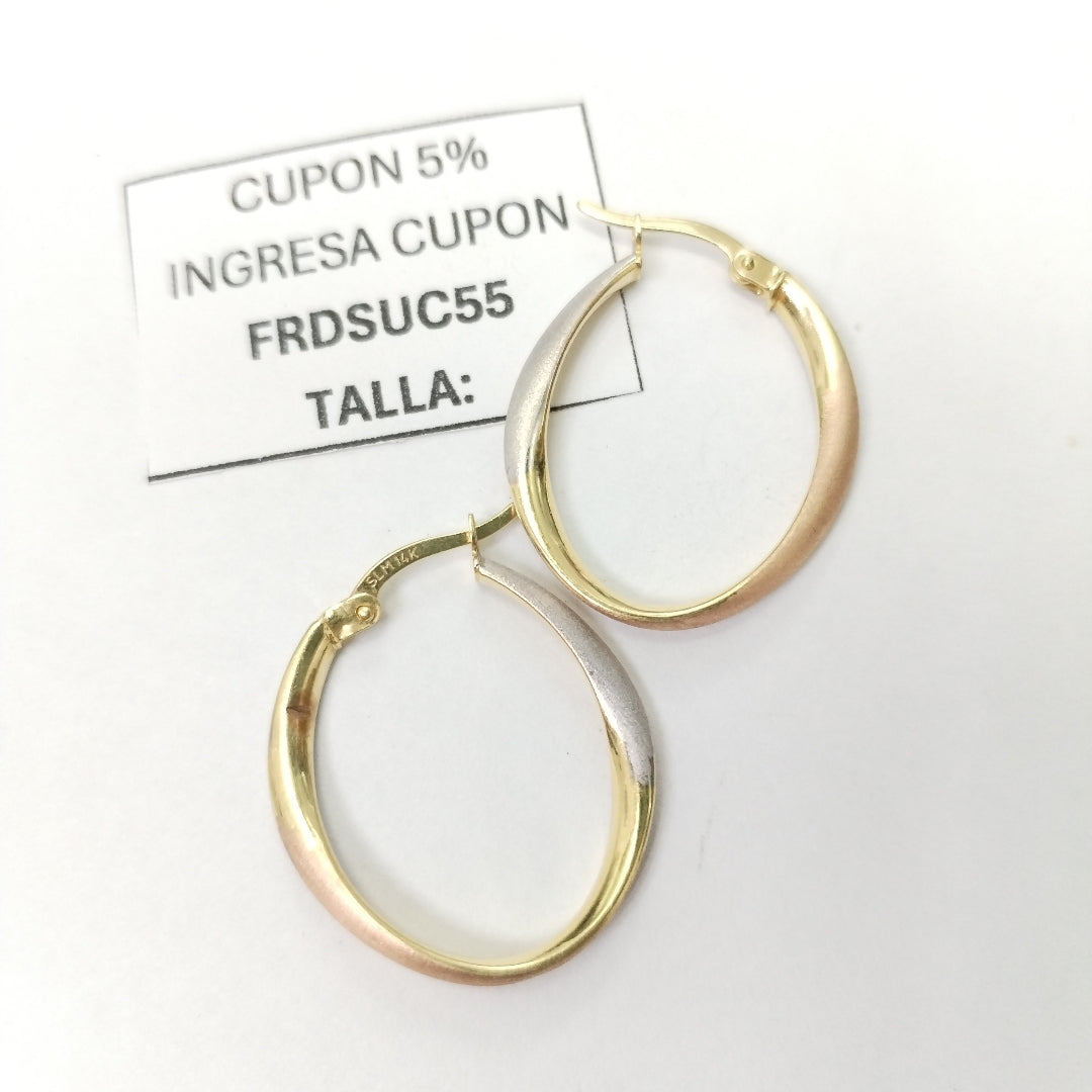 ARRACADAS PAR ORO 14 K 1.5 GRMS (SEMINUEVO)