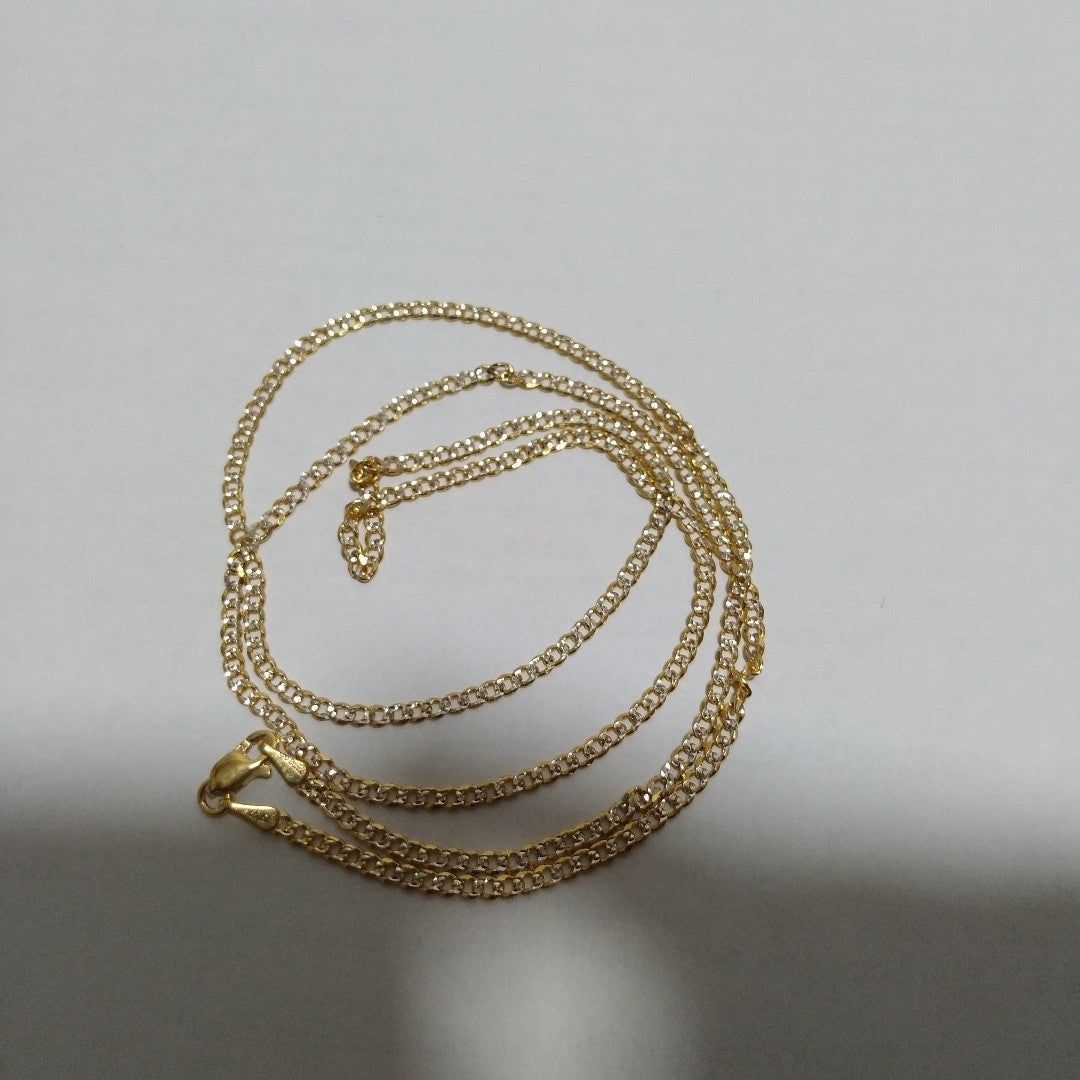 CADENAS BARBADA DIAMANTADA ORO 14K 60 CM 6.2 GR (NUEVO)
