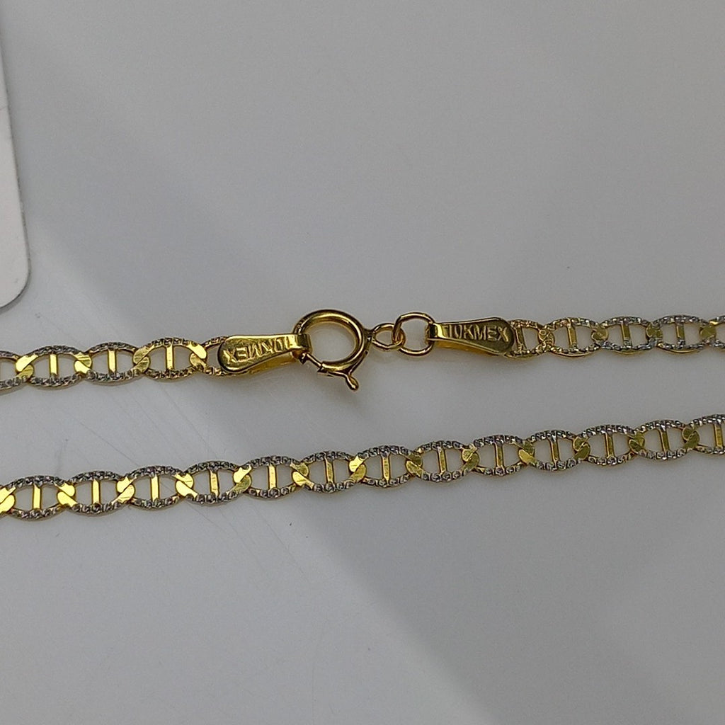 CADENAS TEJIDO GUCHI DIAMANTADO ORO 10K 55 CM 3.9 GR (NUEVO)