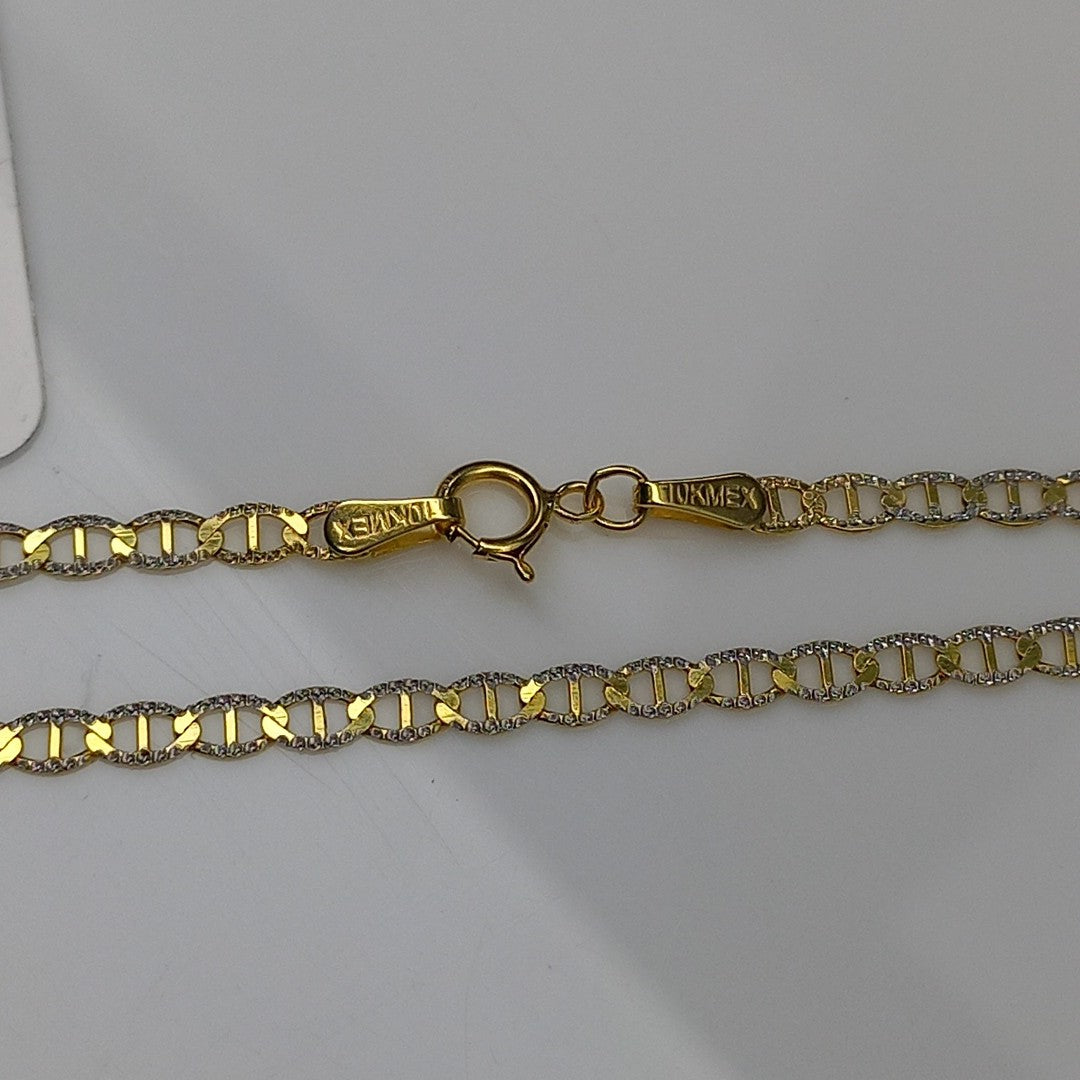 CADENAS TEJIDO GUCHI DIAMANTADO ORO 10K 55 CM 3.9 GR (NUEVO)
