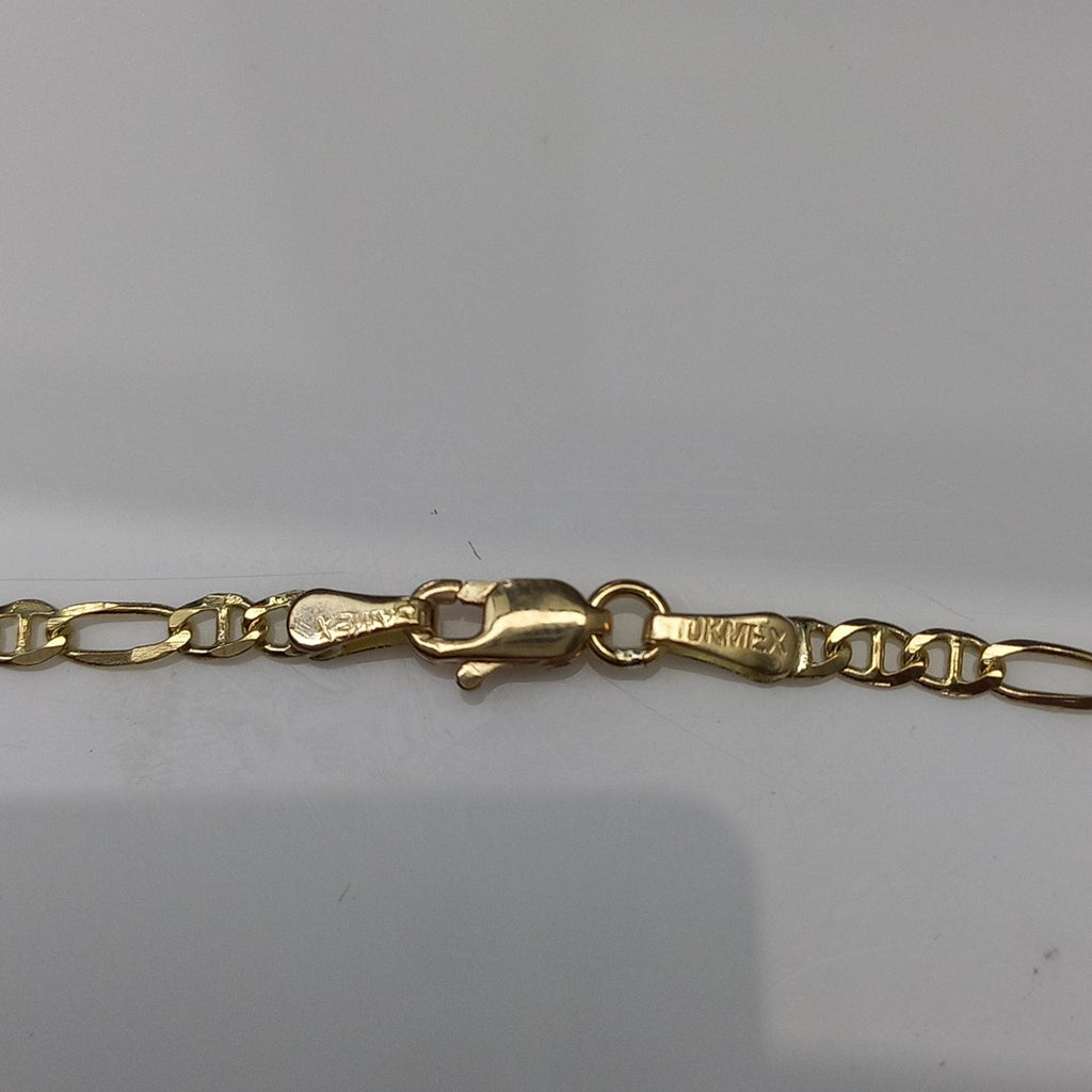 CADENAS TEJIDO FIGARO GUCHI ORO 10K 55 CM 5 GR (NUEVO)