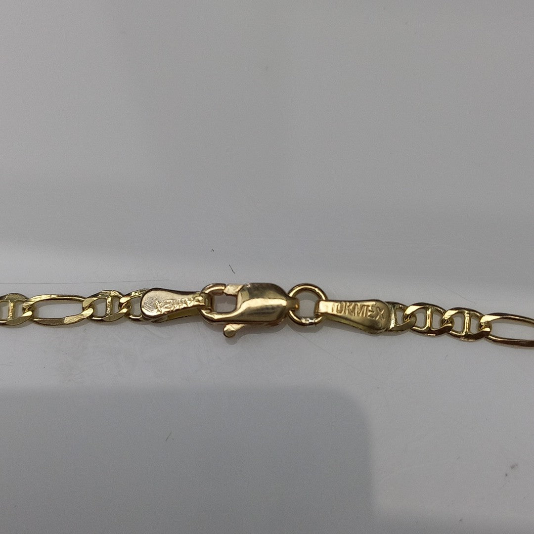 CADENAS TEJIDO FIGARO GUCHI ORO 10K 55 CM 5 GR (NUEVO)