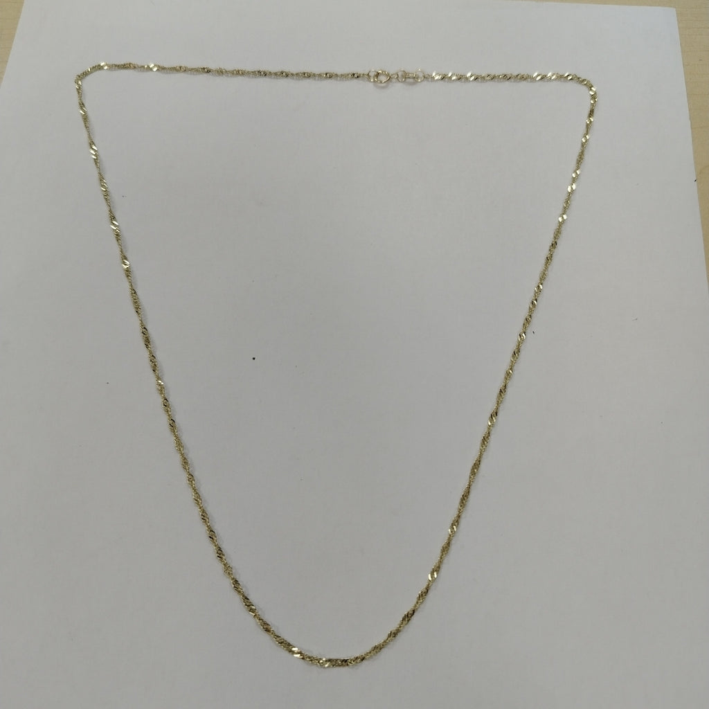 CADENAS TEJIDO MEDIO TORZAL ORO 10K 55 CM 2.5 GR (NUEVO)
