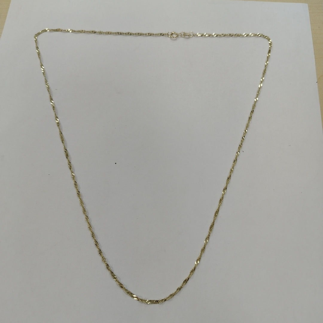 CADENAS TEJIDO MEDIO TORZAL ORO 10K 55 CM 2.5 GR (NUEVO)