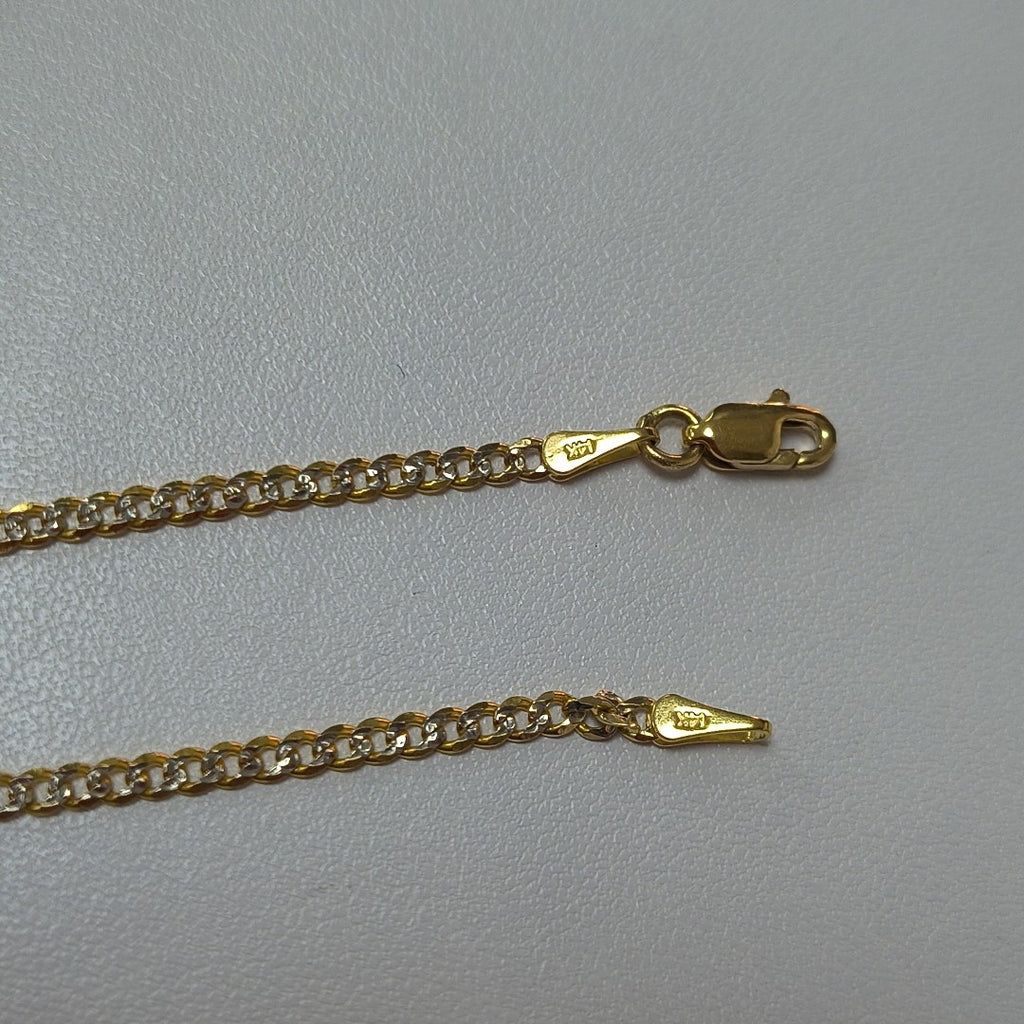 PULSERAS BARBADA DIAMANTADA ORO 14K 18 CM 2.4 GR (NUEVO)
