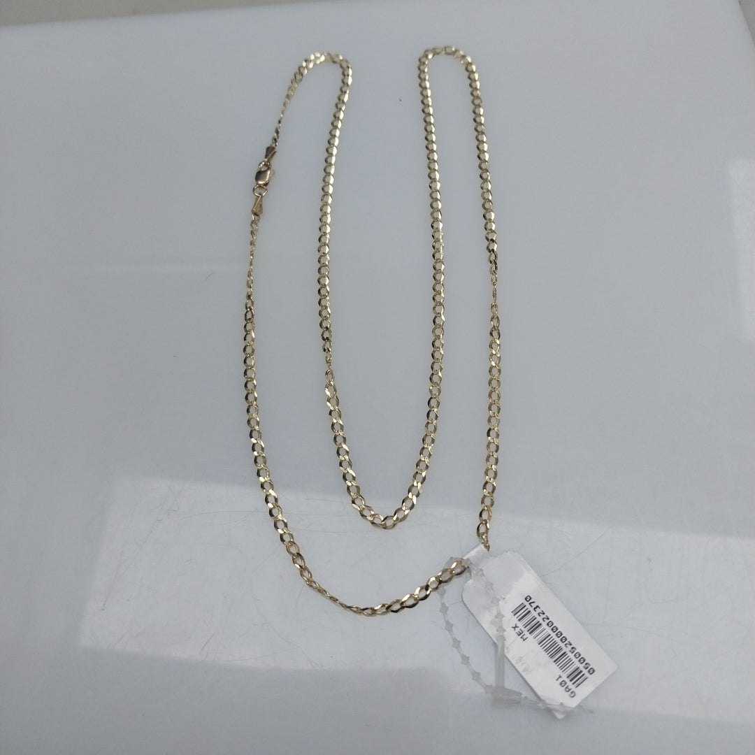 CADENAS TEJIDO BARBADA ORO 14K 60 CM 5.4 GR (NUEVO)