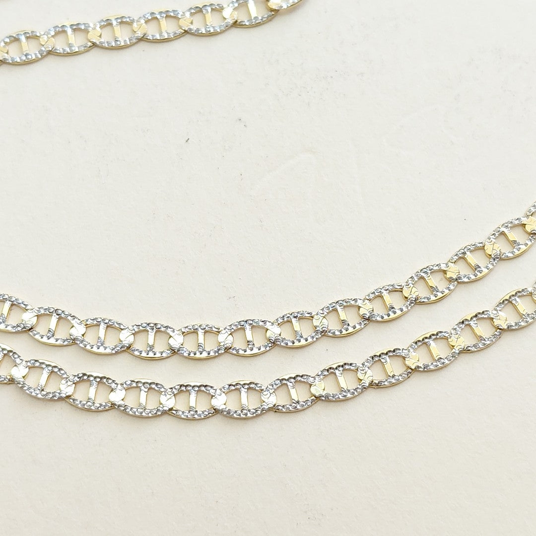 CADENAS TEJIDO GUCHI DIAMANTADO ORO 10K 55 CM 3.9 GR (NUEVO)