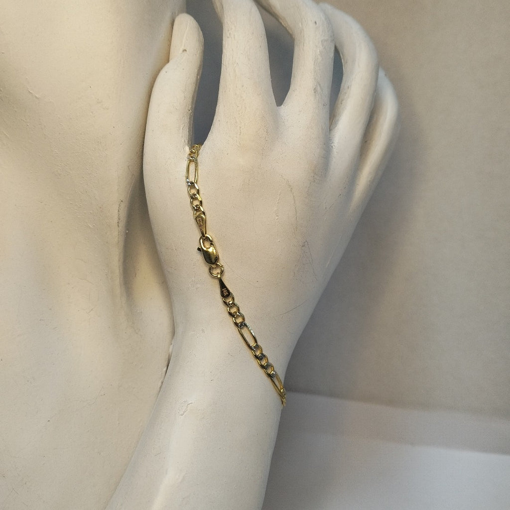 PULSERAS 3X1 DIAMANTADA ORO 14K 18 CM 3 GR (NUEVO)