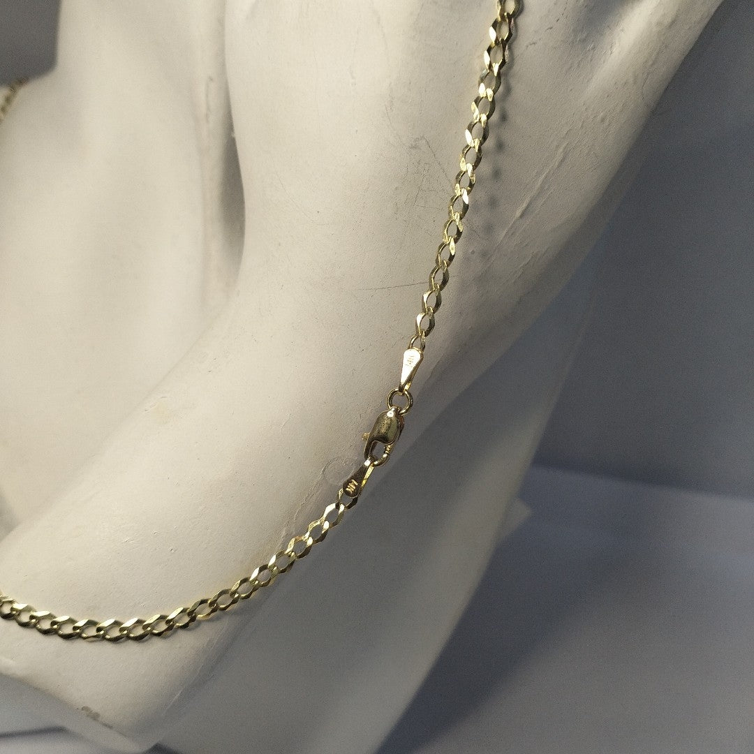CADENAS TEJIDO BARBADA ORO 14K 60 CM 5.4 GR (NUEVO)