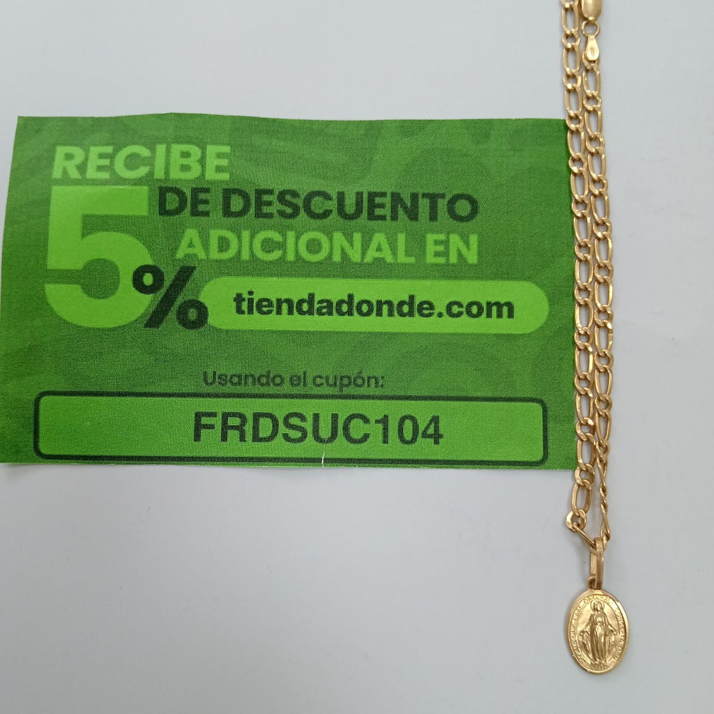 CADENA, MEDALLA RELIGIOSA ORO 18 K 11.1 GRMS (SEMINUEVO)