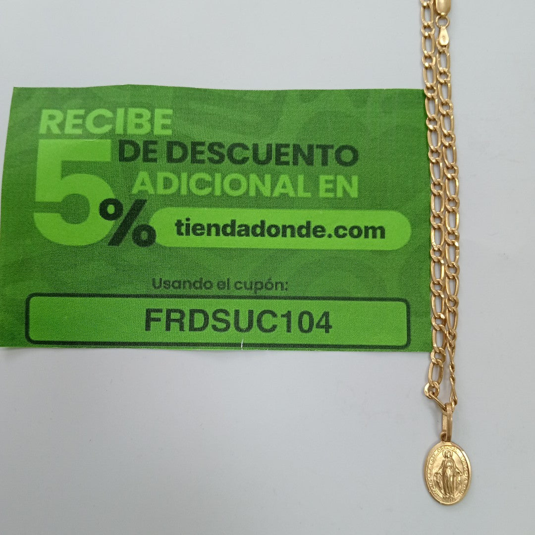 CADENA, MEDALLA RELIGIOSA ORO 18 K 11.1 GRMS (SEMINUEVO)