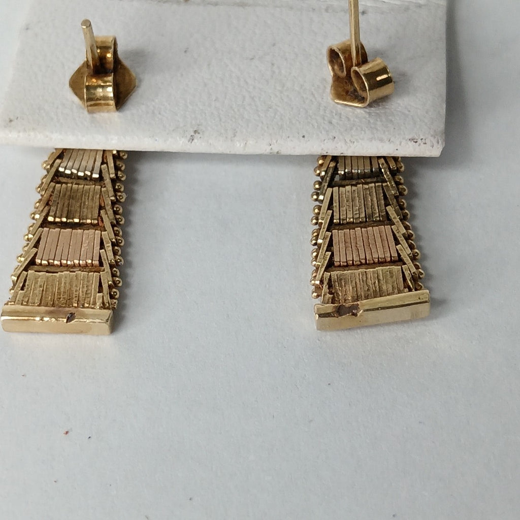 ARETES PAR ORO,ORO COMBINADO 14 K 3,50 GRMS (SEMINUEVO)