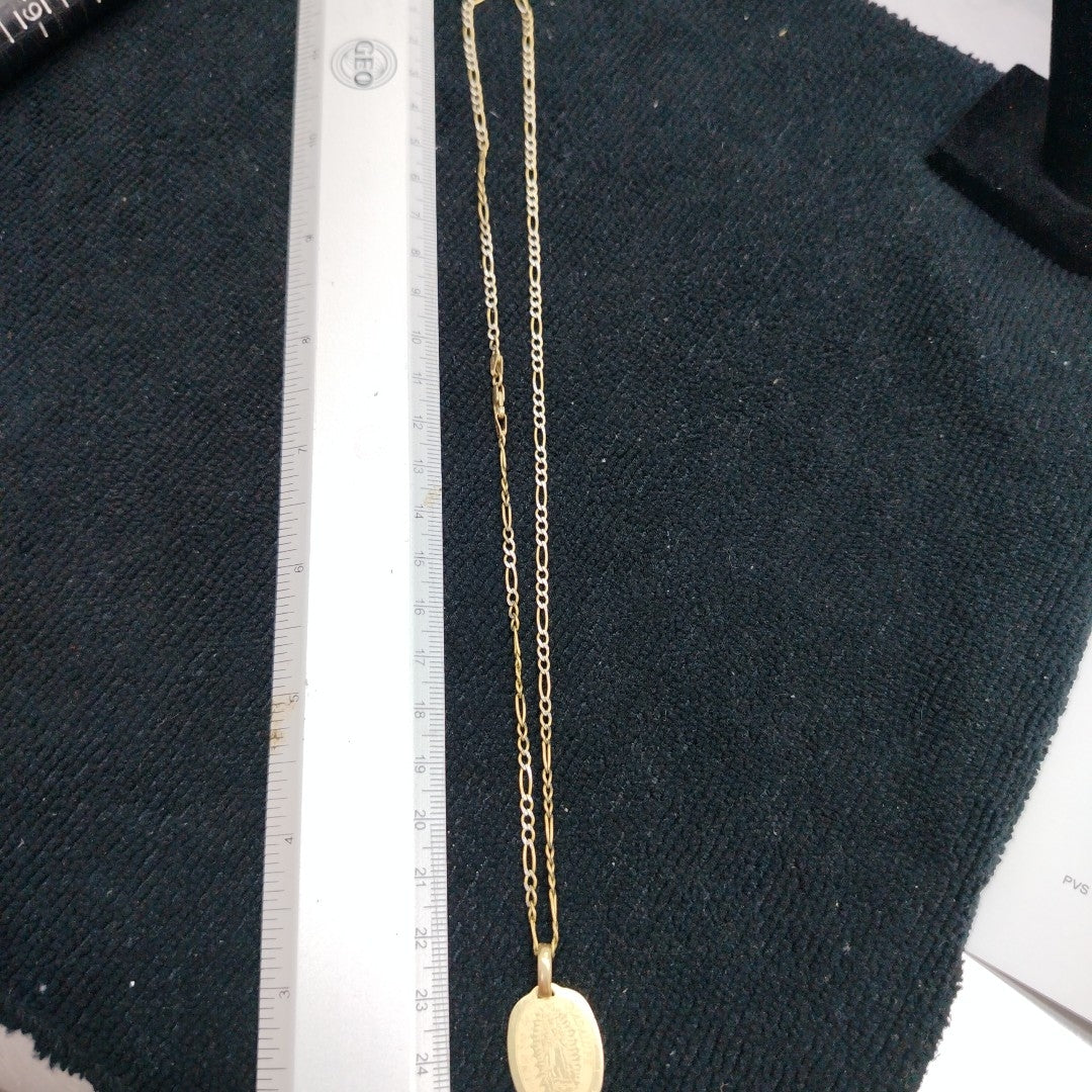 CADENA, MEDALLA RELIGIOSA ORO 14 K 6.2 GRMS (SEMINUEVO)