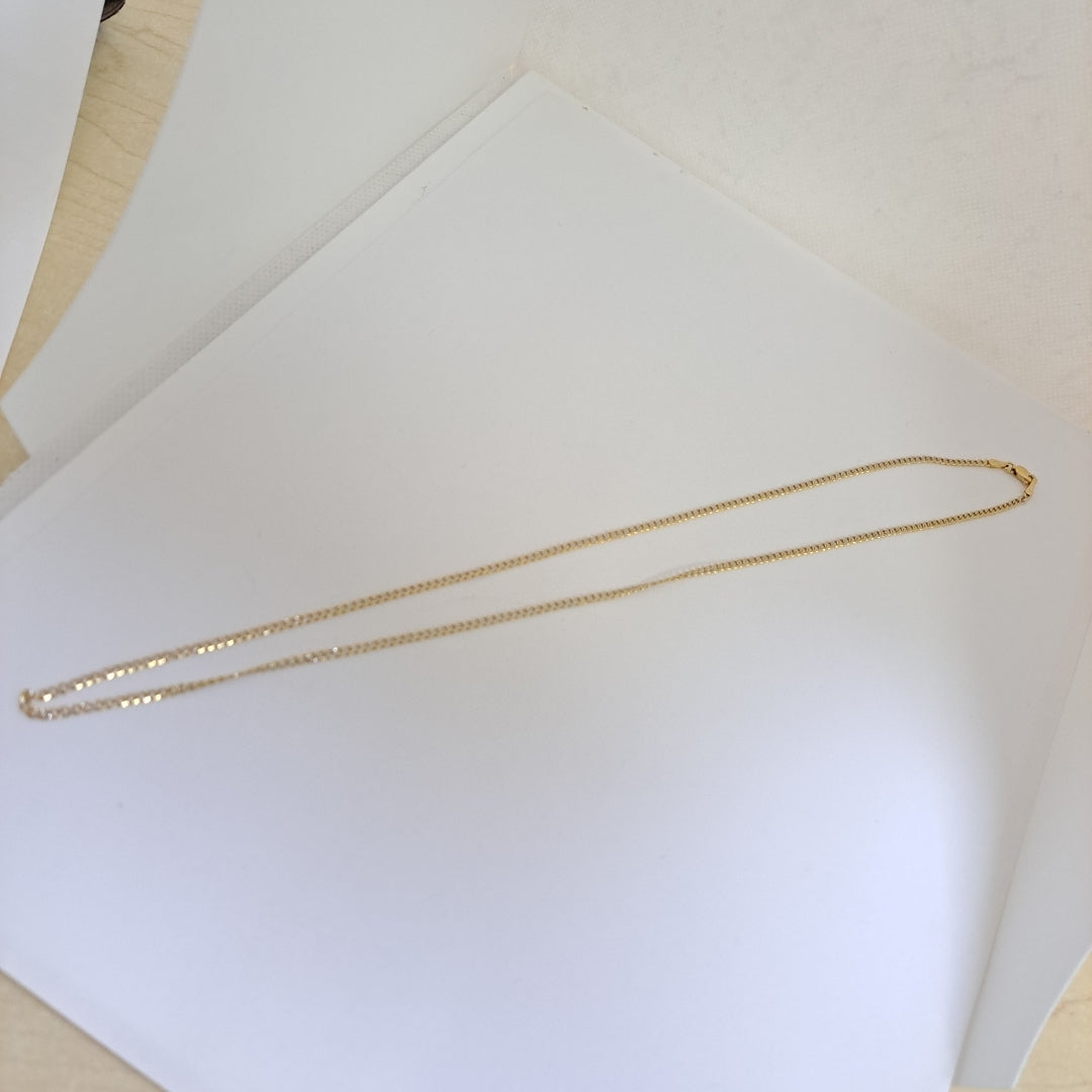 CADENAS BARBADA DIAMANTADA ORO 14K 55 CM 5.8 GR (NUEVO)
