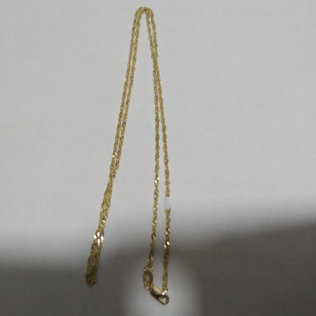 CADENAS TEJIDO MEDIO TZL ORO 14K 55 CM 3.1 GR (NUEVO)
