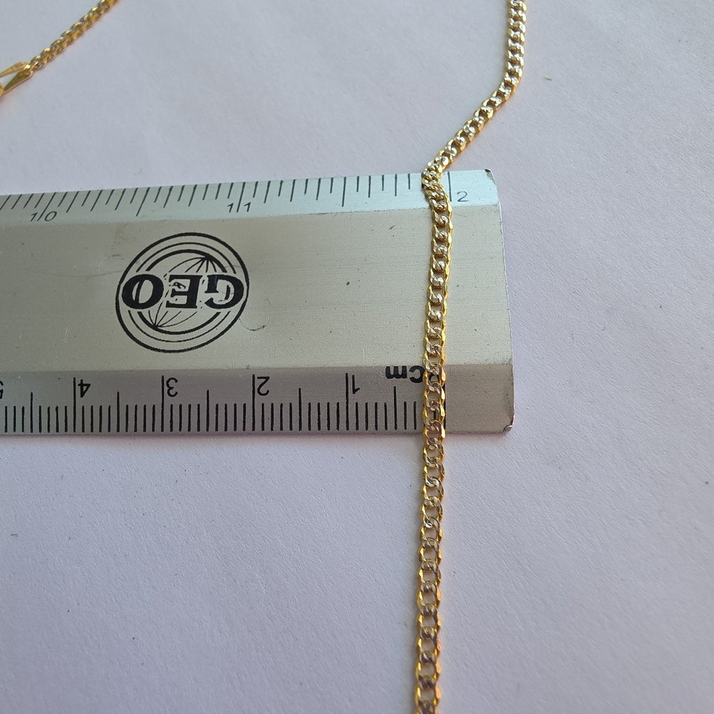 CADENAS BARBADA DIAMANTADA ORO 14K 55 CM 5.7 GR (NUEVO)