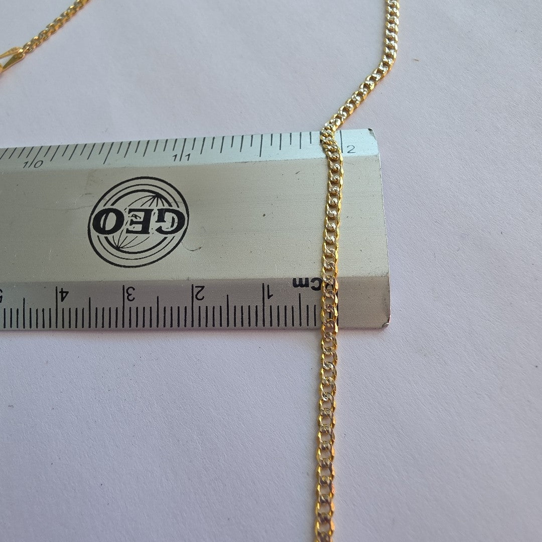 CADENAS BARBADA DIAMANTADA ORO 14K 55 CM 5.7 GR (NUEVO)