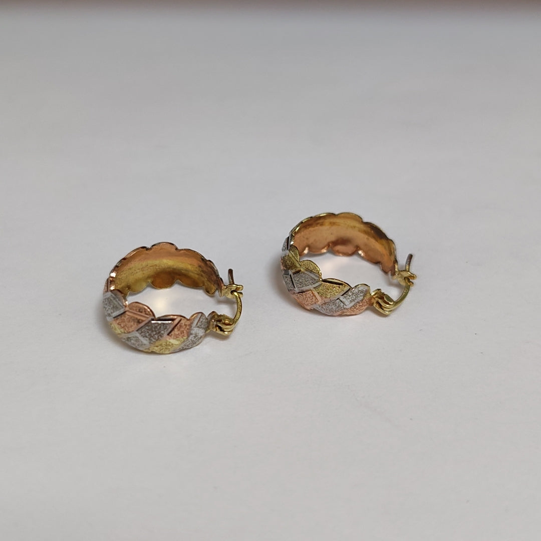 ARRACADAS PAR ORO COMBINADO 14 K 3 GRMS (SEMINUEVO)