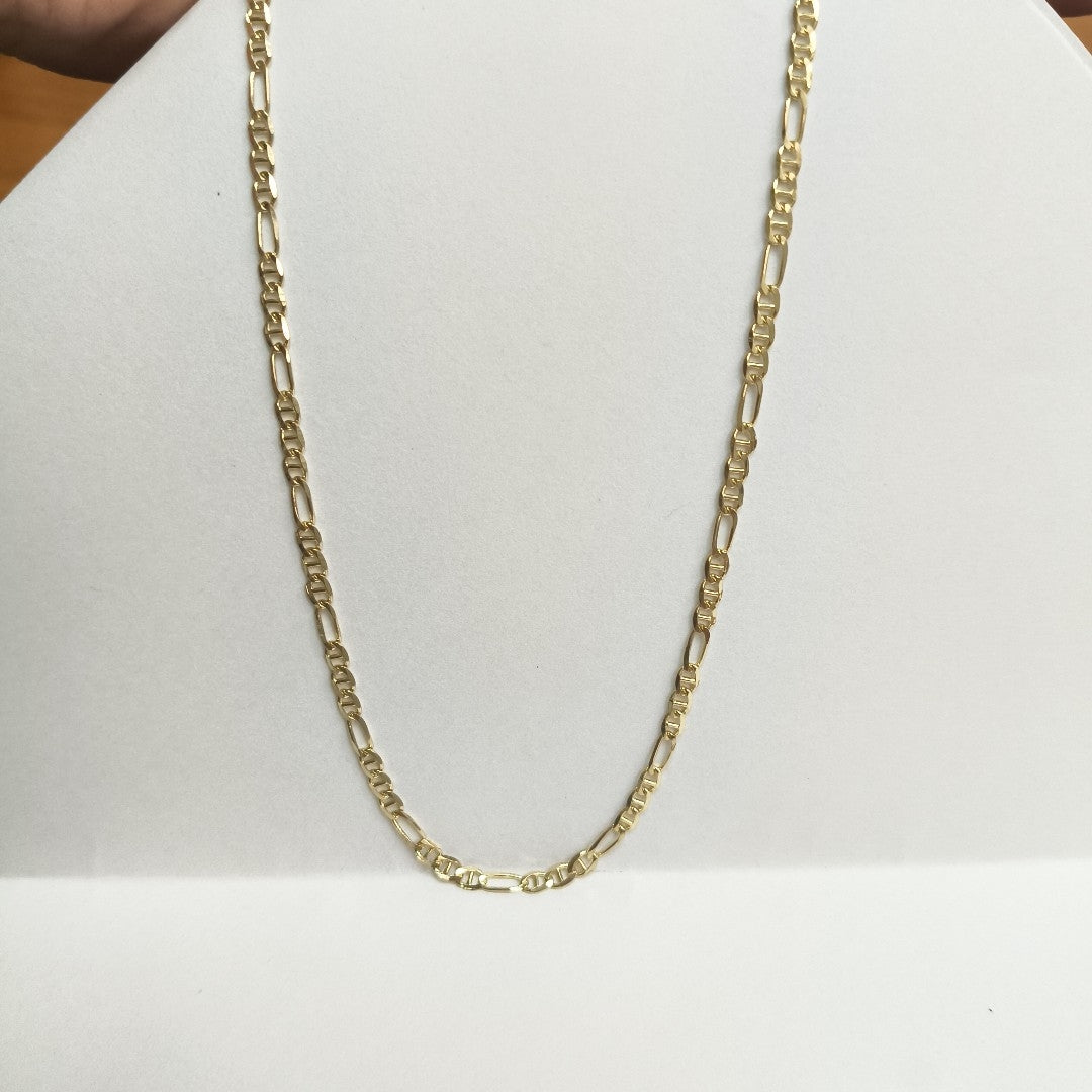 CADENAS TEJIDO FIGARO GUCHI ORO 10K 60 CM 5.2 GR (NUEVO)