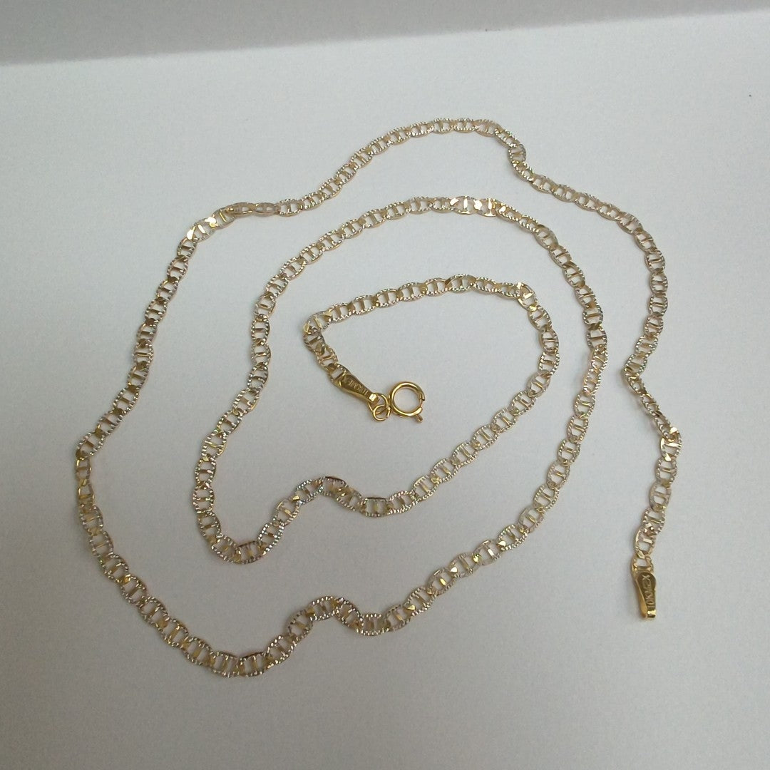 CADENAS TEJIDO GUCHI DIAMANTADO ORO 10K 55 CM 3.9 GR (NUEVO)