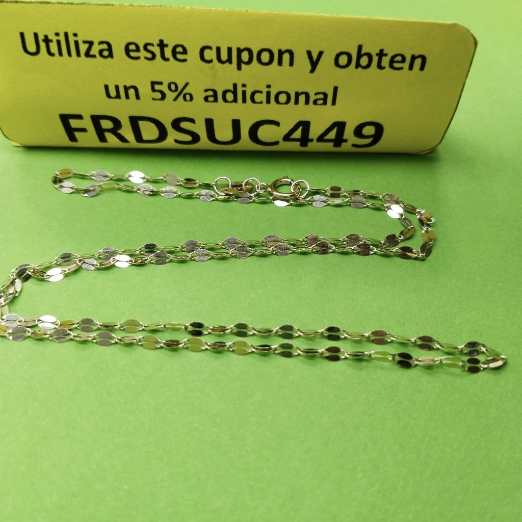 CADENAS TEJIDO ESPECIAL ORO 10K 40 A 45 CM 0.9 GR (NUEVO)