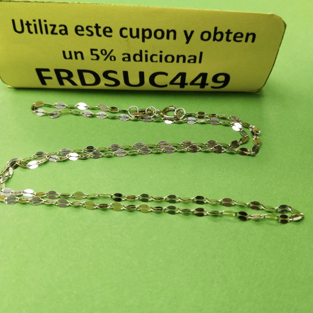 CADENAS TEJIDO ESPECIAL ORO 10K 40 A 45 CM 0.9 GR (NUEVO)