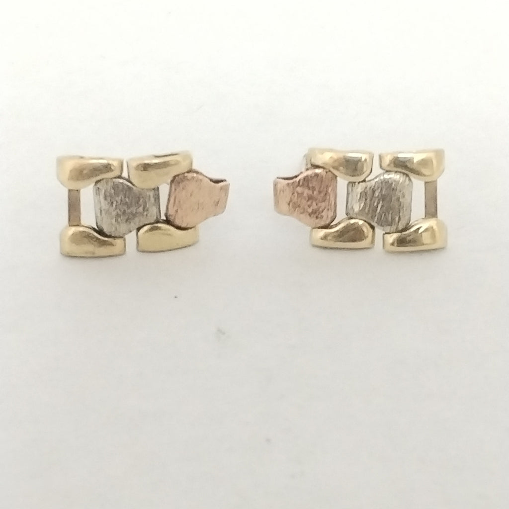 ARETES PAR ORO, ORO COMBINADO 14 K 1.5 GRMS (SEMINUEVO)