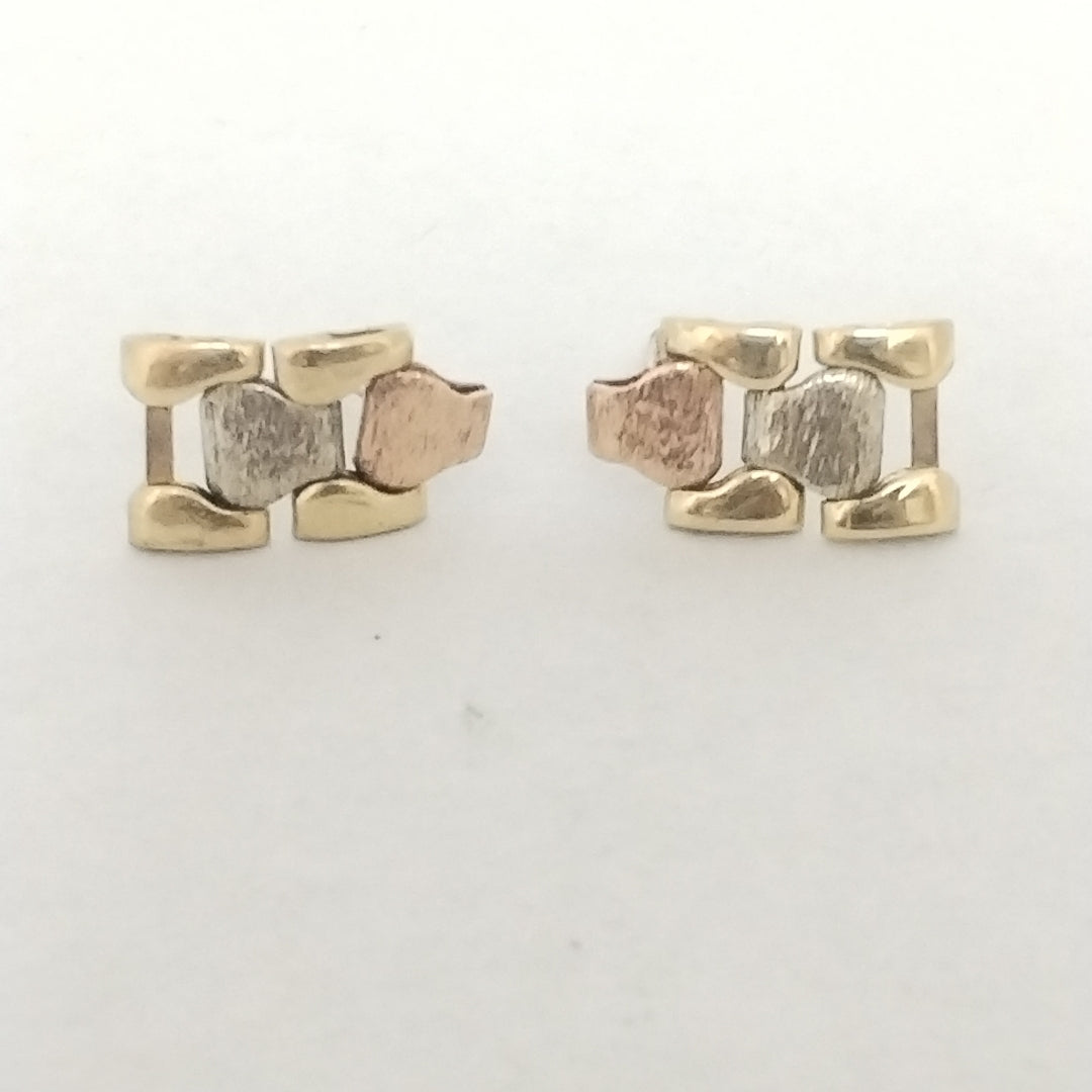 ARETES PAR ORO, ORO COMBINADO 14 K 1.5 GRMS (SEMINUEVO)