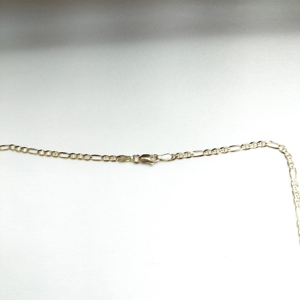 CADENAS TEJIDO FIGARO GUCHI ORO 10K 55 CM 5 GR (NUEVO)