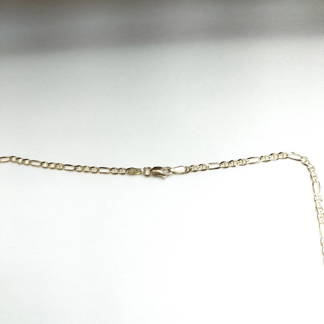 CADENAS TEJIDO FIGARO GUCHI ORO 10K 55 CM 5 GR (NUEVO)