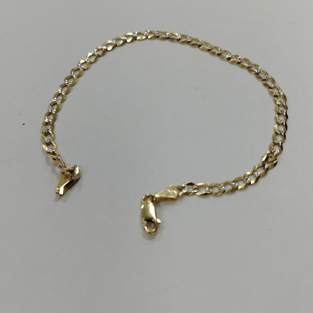 PULSERAS BARBADA DIAMANTADA ORO 14K 21 CM 3.6 GR (NUEVO)