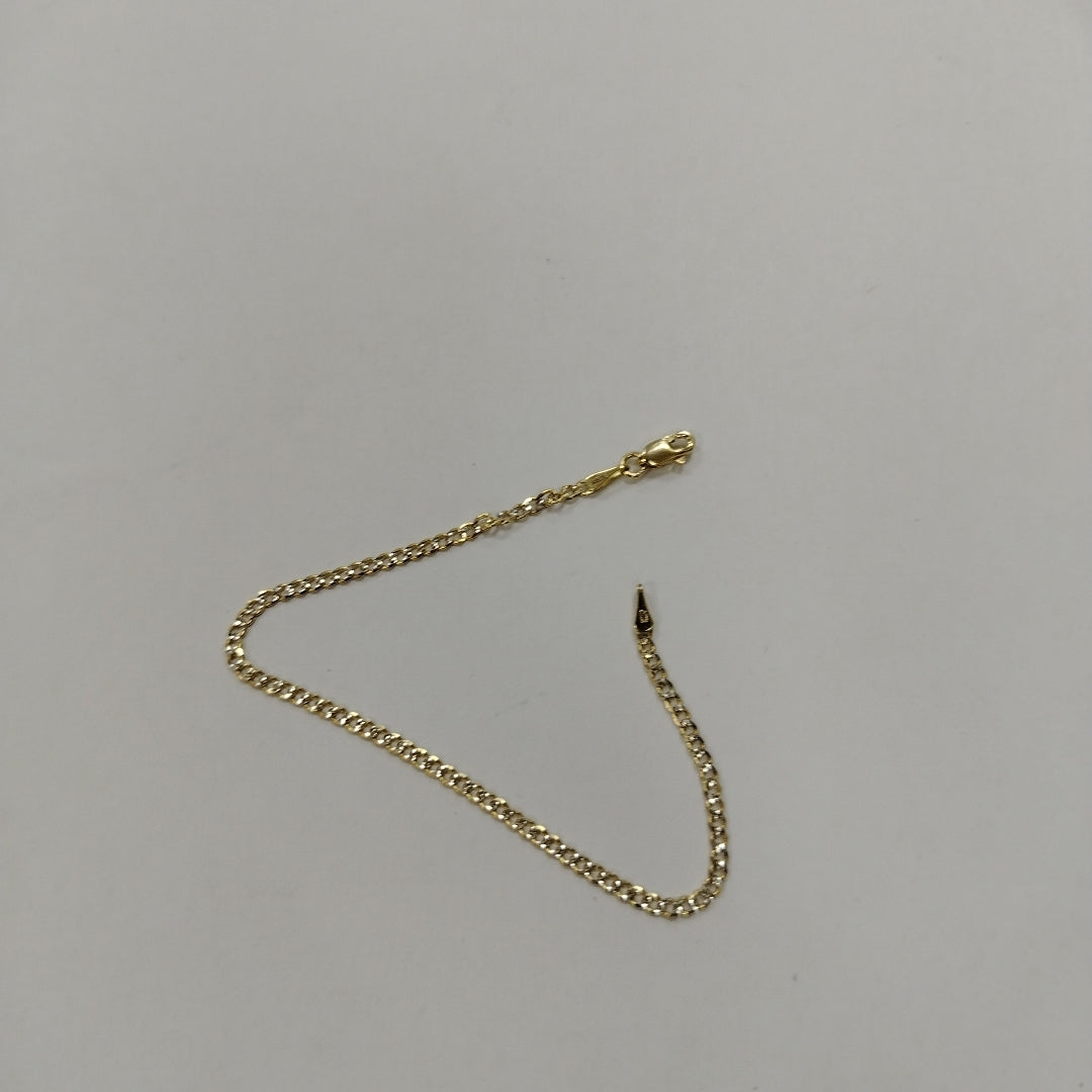 PULSERAS BARBADA DIAMANTADA ORO 14K 18 CM 2.2 GR (NUEVO)