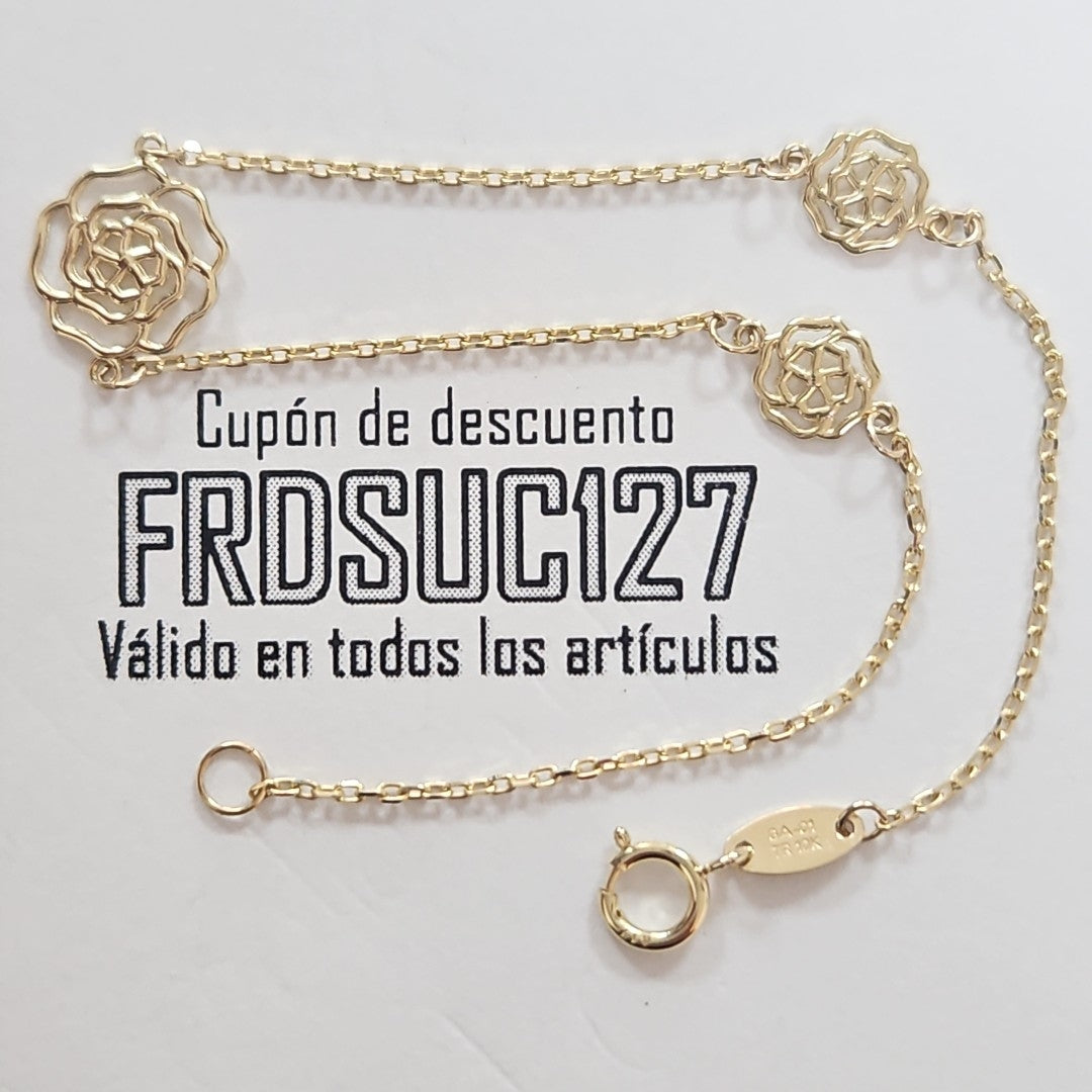 PULSERAS TEJIDO ESPECIAL C/DIJE ORO 10K 18 CM 1 GR (NUEVO)