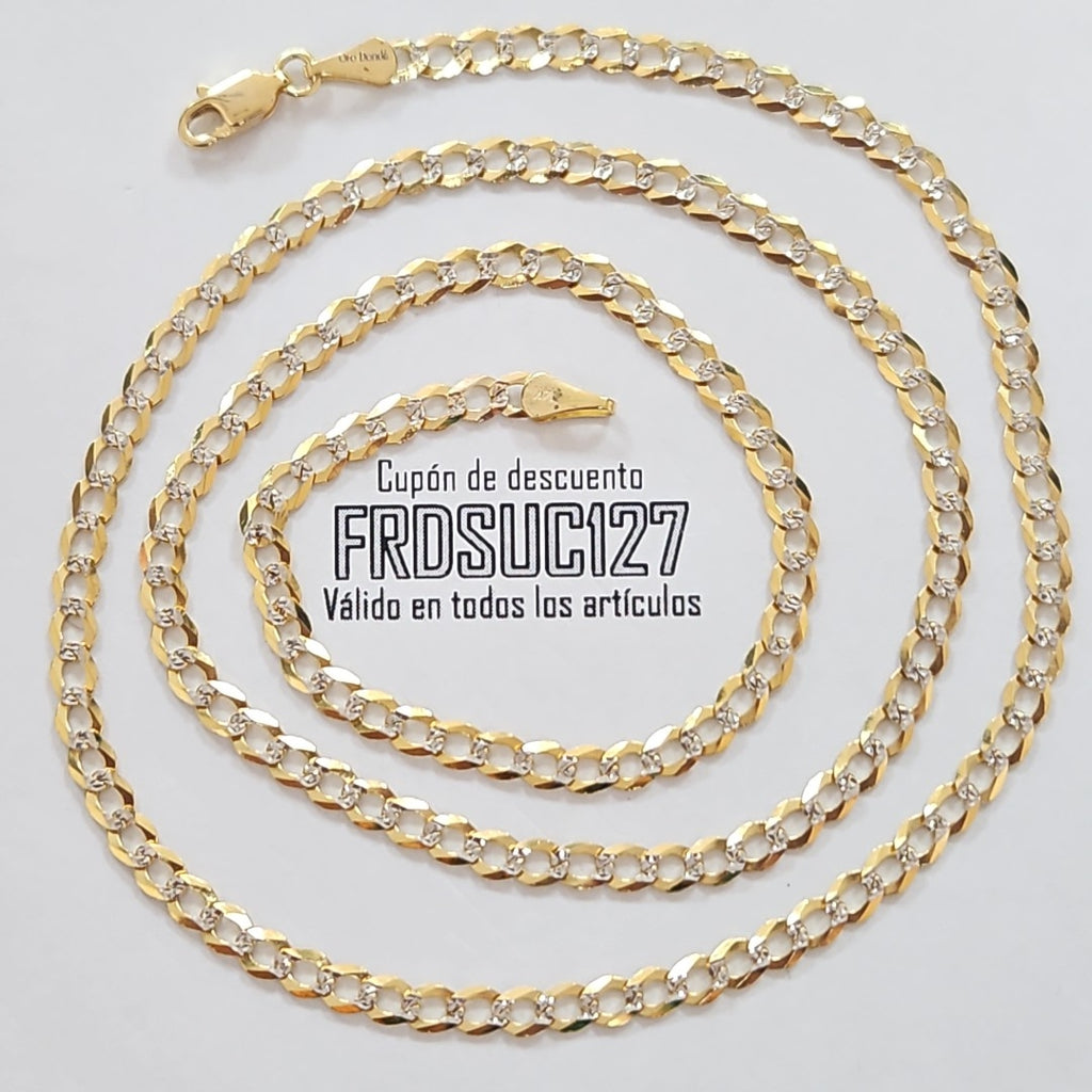 CADENAS BARBADA DIAMANTADA ORO 14K 60 CM 9.5 GR (NUEVO)