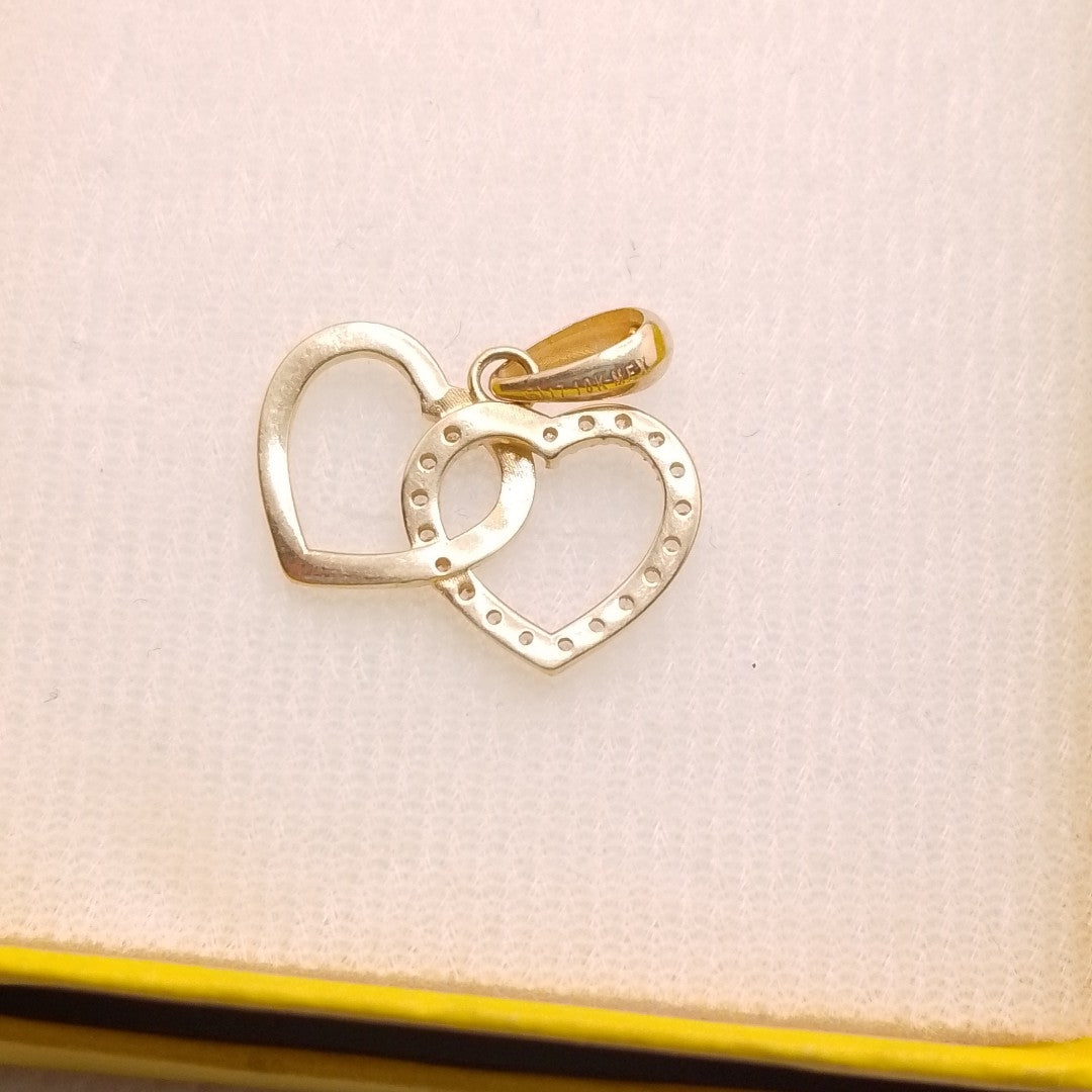 DIJES DOBLE CORAZON ORO 10K 1.5 GR (NUEVO)