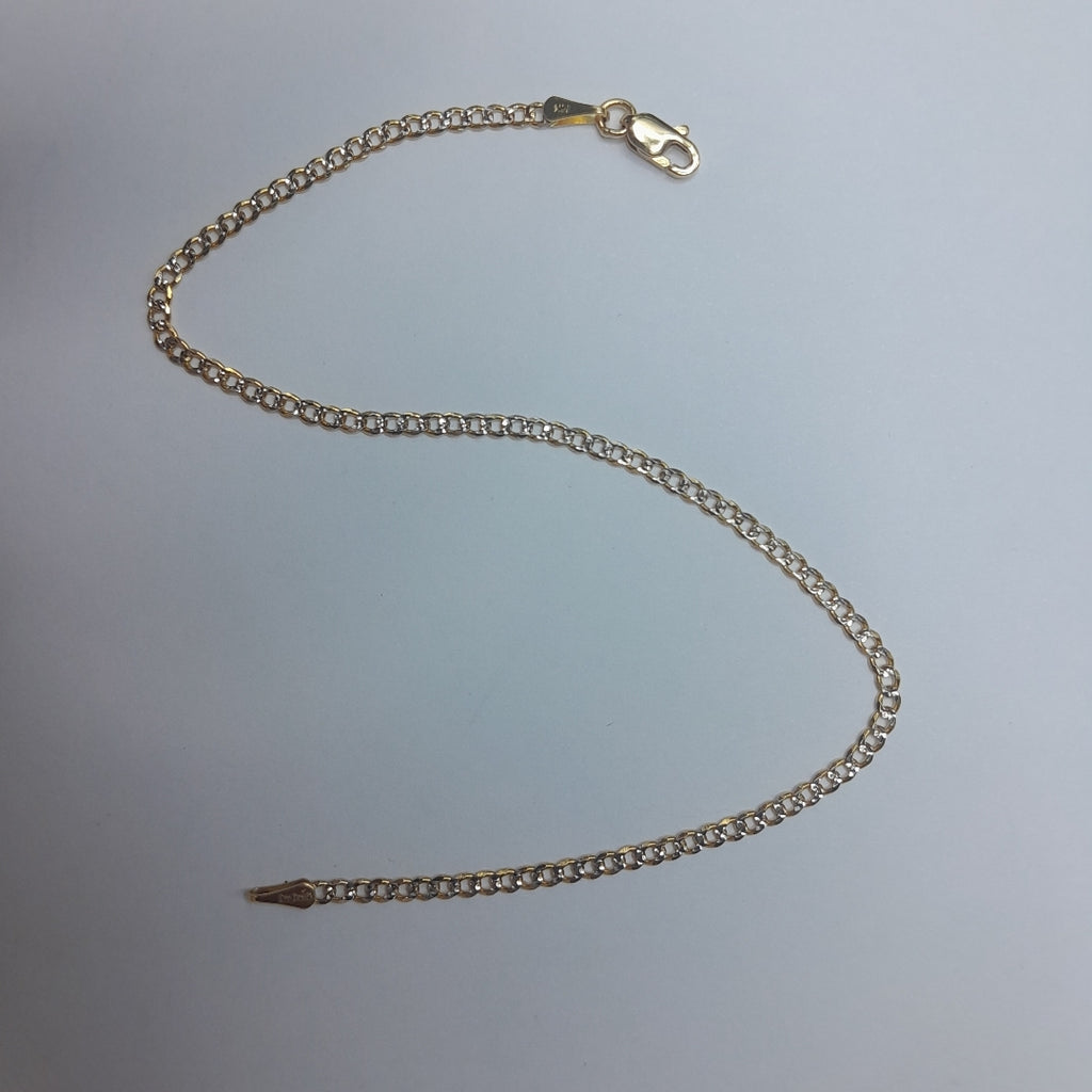PULSERAS BARBADA DIAMANTADA ORO 14K 18 CM 2.4 GR (NUEVO)