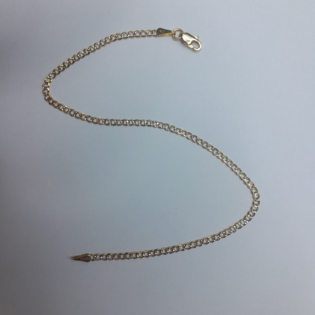 PULSERAS BARBADA DIAMANTADA ORO 14K 18 CM 2.4 GR (NUEVO)