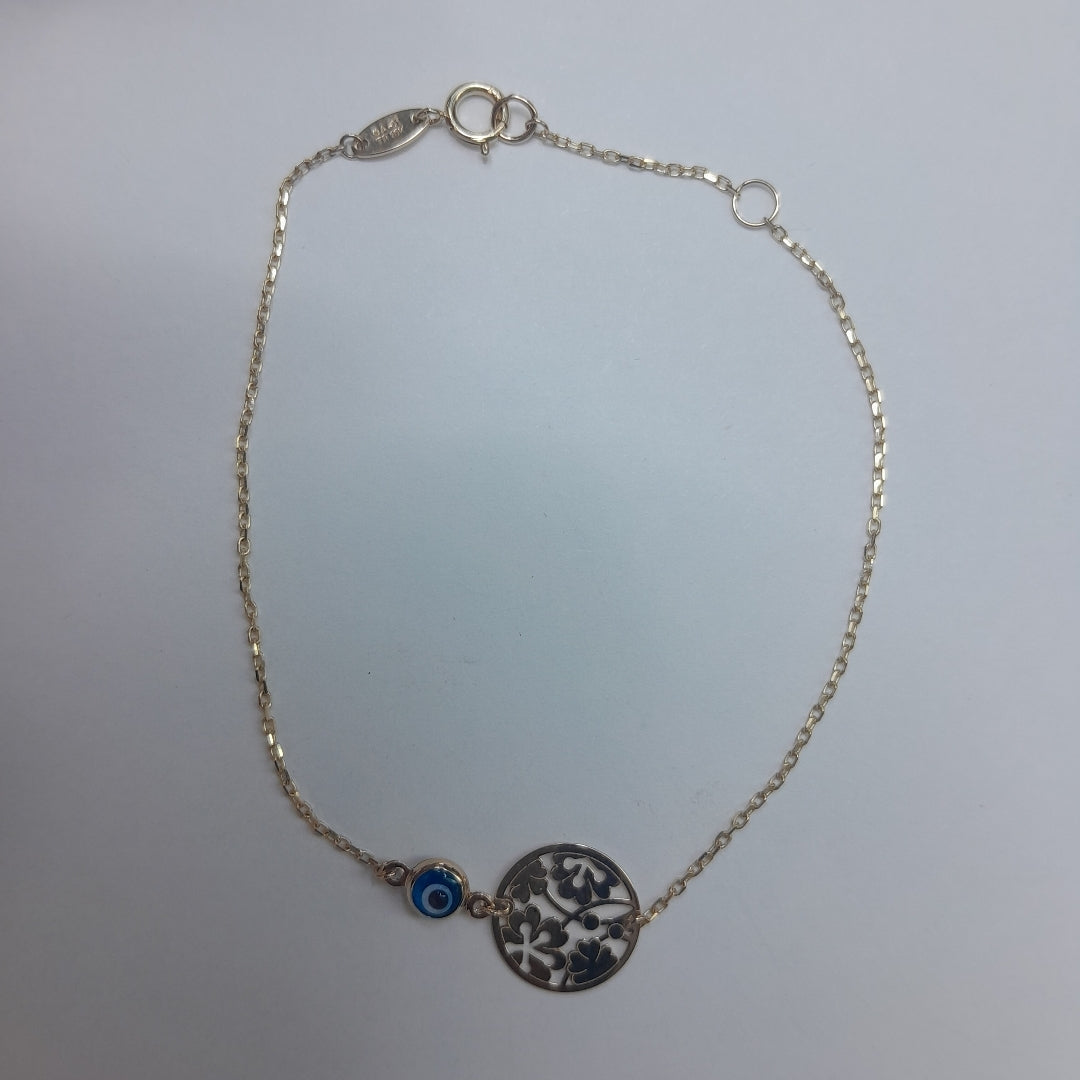 PULSERAS TEJIDO ESPECIAL C/DIJE ORO 10K 18 CM 0.8 GR (NUEVO)
