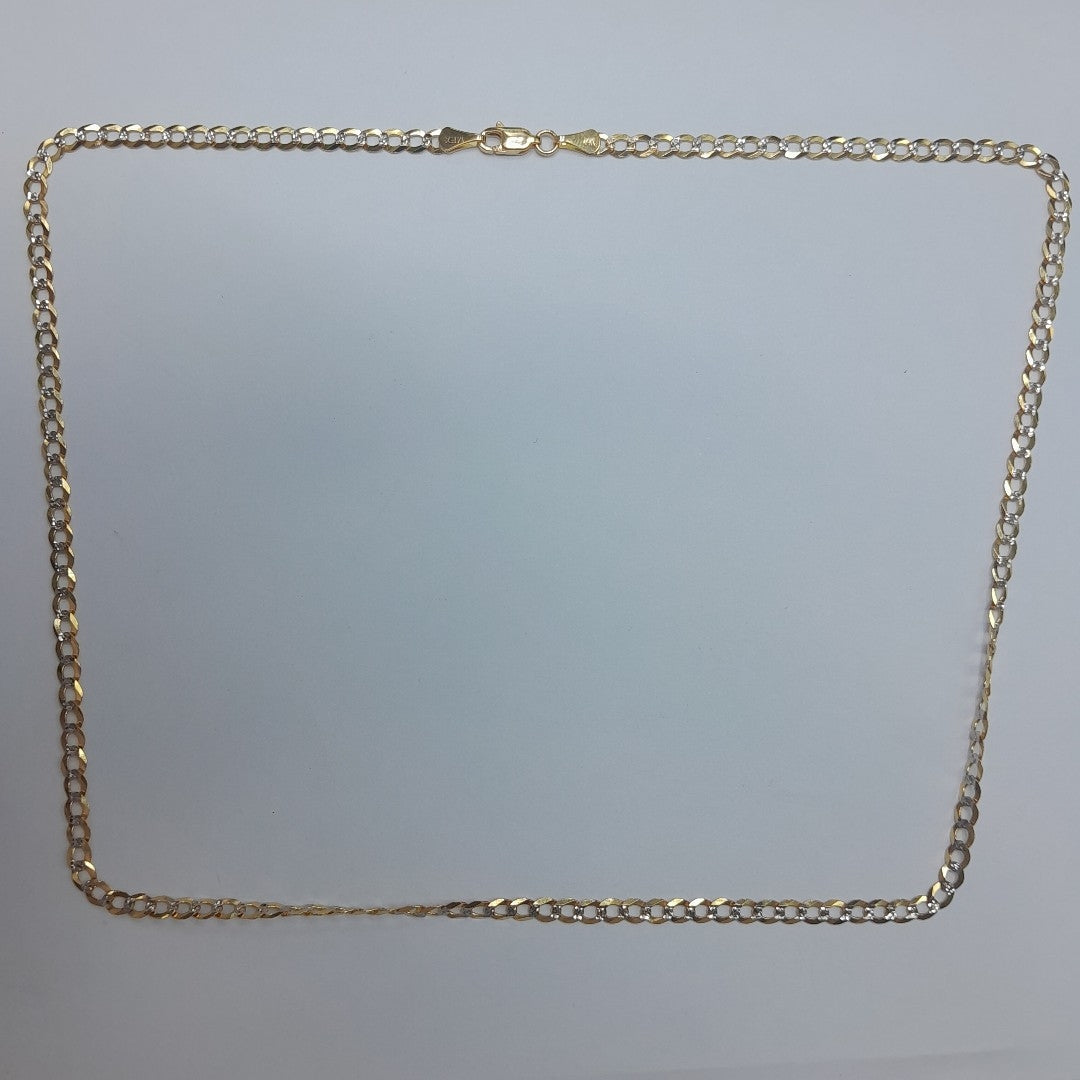 CADENAS BARBADA DIAMANTADA ORO 14K 55 CM 8.9 GR (NUEVO)