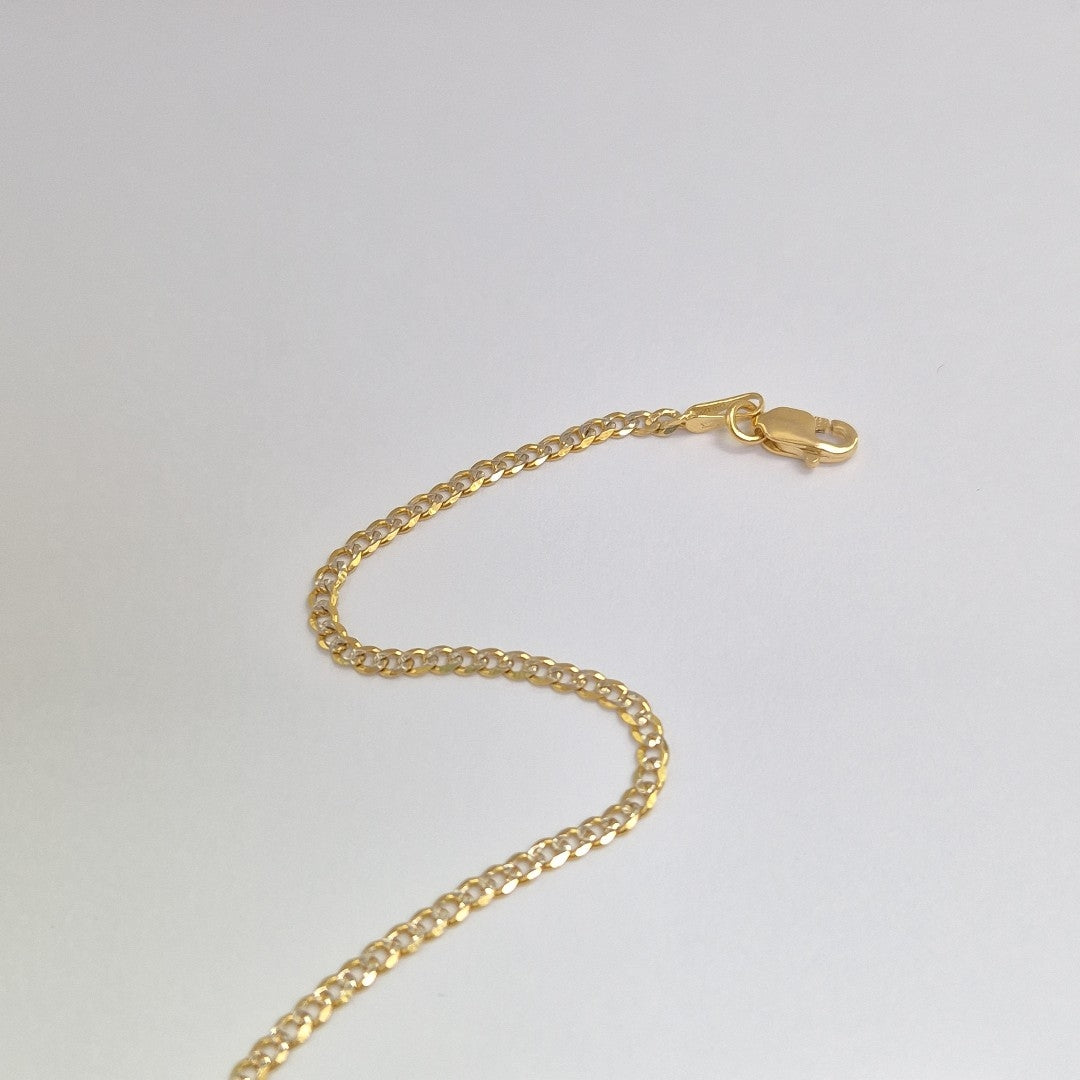 PULSERAS BARBADA DIAMANTADA ORO 14K 18 CM 2.1 GR (NUEVO)