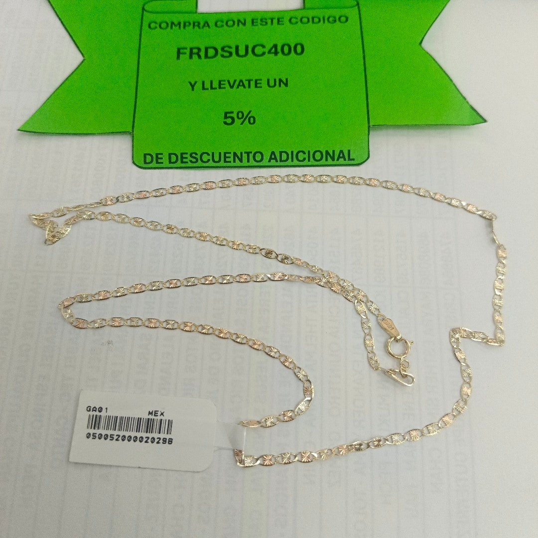 CADENAS TEJIDO GUCHI ORO 10K 55 CM 2.7 GR (NUEVO)