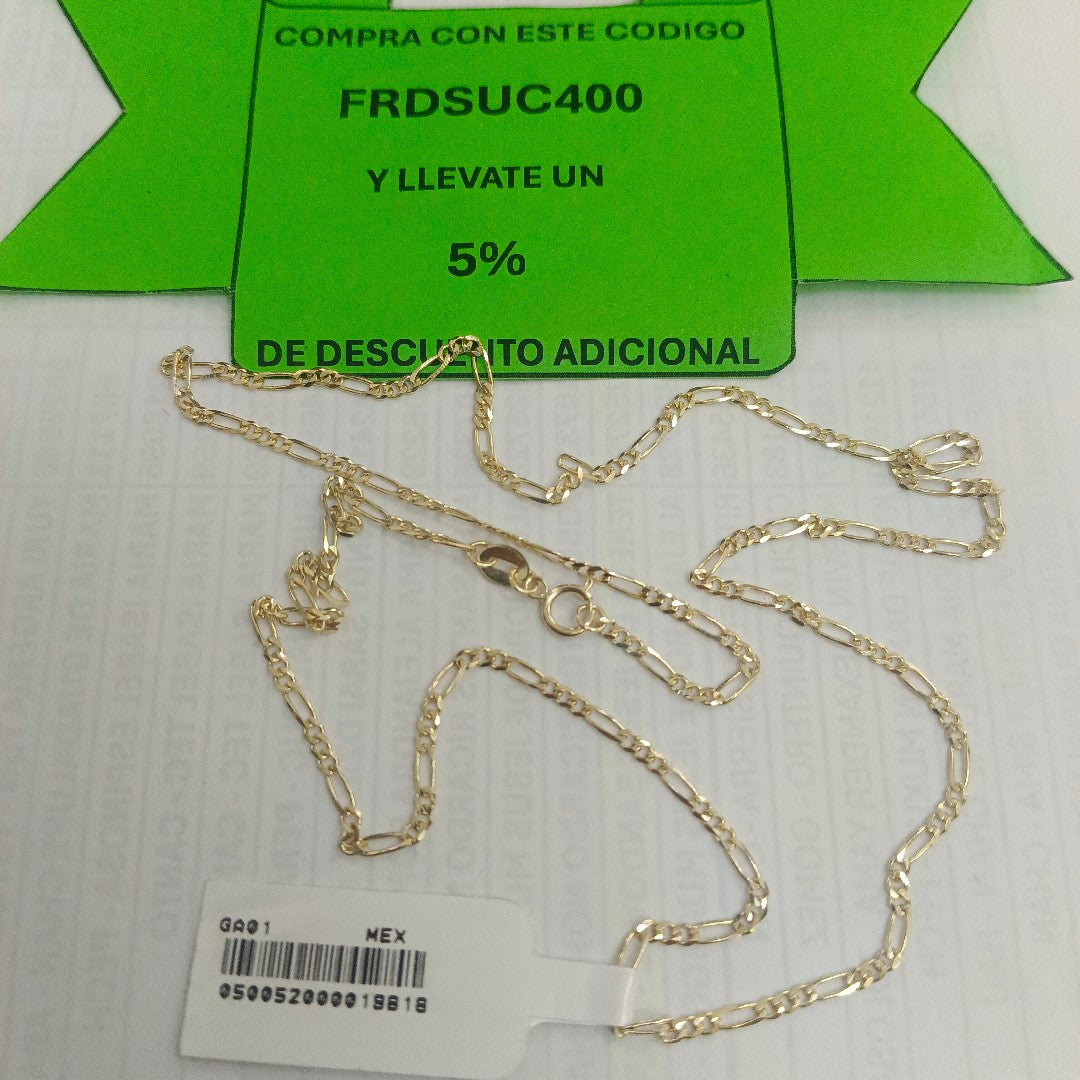 CADENAS TEJIDO 3X1 ORO 10K 55 CM 3.2 GR (NUEVO)