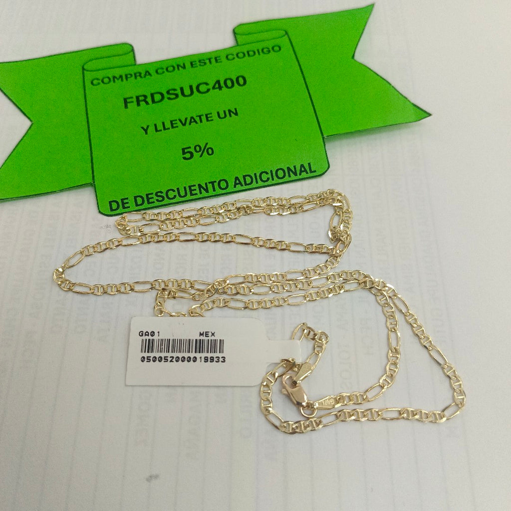 CADENAS TEJIDO FIGARO GUCHI ORO 10K 60 CM 5.3 GR (NUEVO)