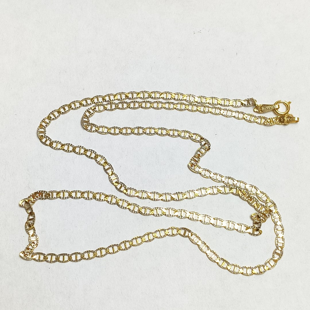 CADENAS TEJIDO GUCHI DIAMANTADO ORO 10K 55 CM 4 GR (NUEVO)