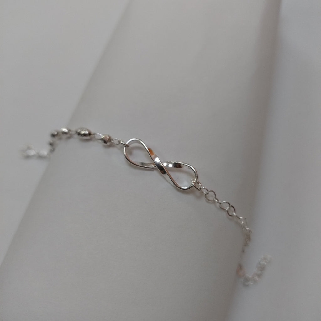 PULSERA TEJIDO INFINITO PLATA .925 18 CM 2.2 GR (NUEVO)